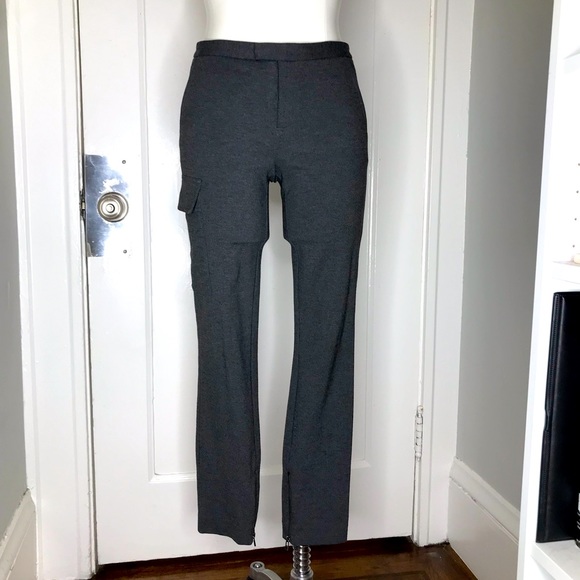 ATM - Gray Slim Stretch Cargo Knit Ankle Zip Pants - Picture 1 of 6